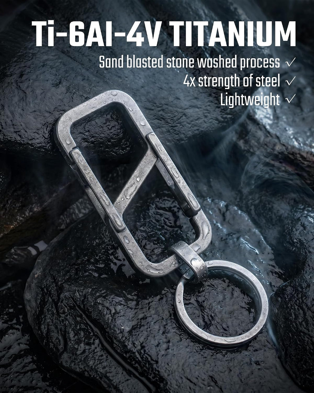 Titanium Double‑Ended Quick Release Keychain, Lightweight Carabiner Key Holder & EDC Key Clip Anti-Loss Accessory