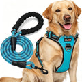 No Pull Dog Harness Adjustable Reflective Oxford Easy Control Medium Large Dog Harness with A Free Heavy Duty 5ft Dog