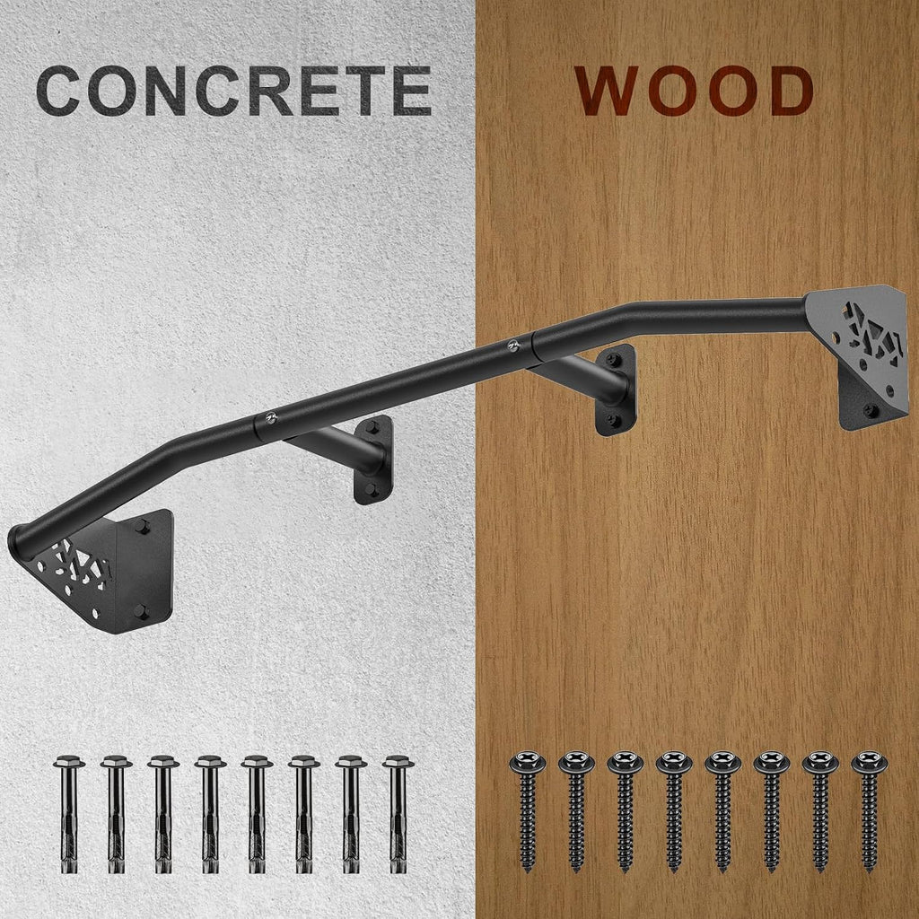 32"/36" Wall Mount Pull Up Bar Joist Mount Chin Up Bar for Doorway | Heavy Duty Steel Construction Support 450 lb