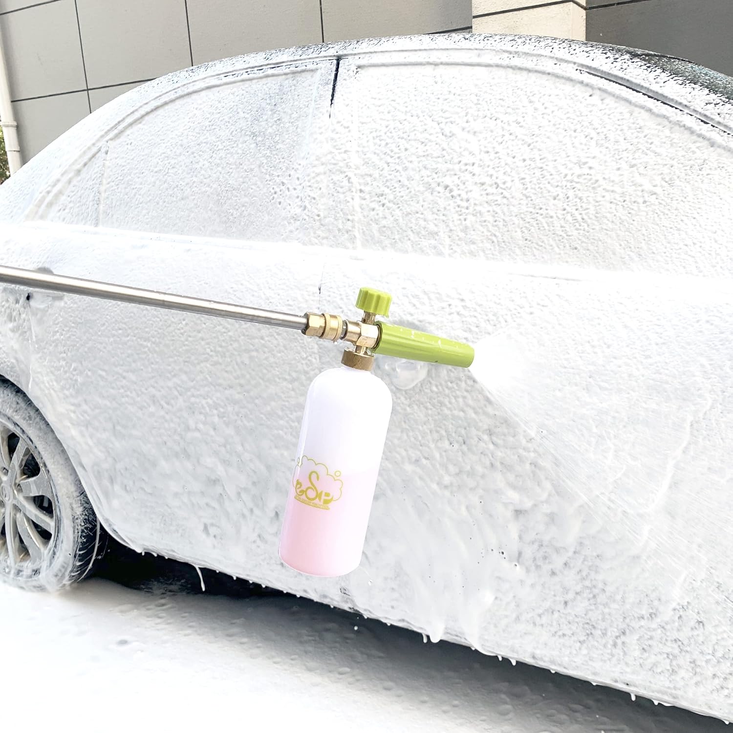 ESP Foam Cannon Snow Foam Lance Pressure Power Jet Washer Quick Release Adjustable Nozzle with 1 Liter Bottle Washing