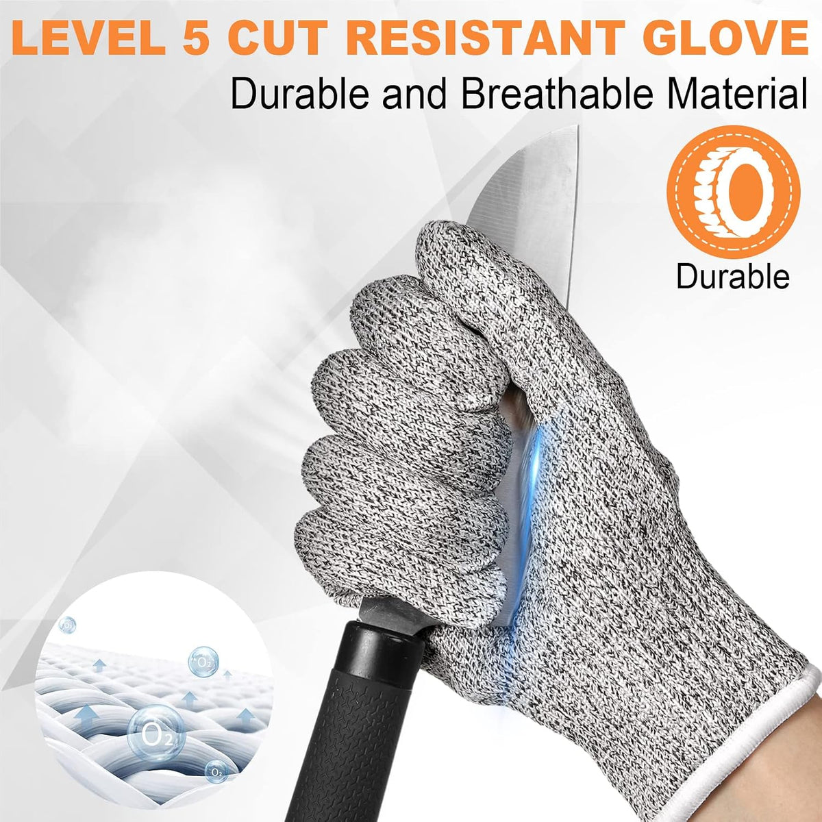 15 Pairs Cut Resistant Gloves Level 5, Safety, Medium
