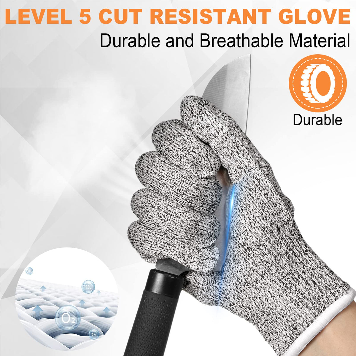 15 Pairs Cut Resistant Gloves Level 5, Safety, X-Large