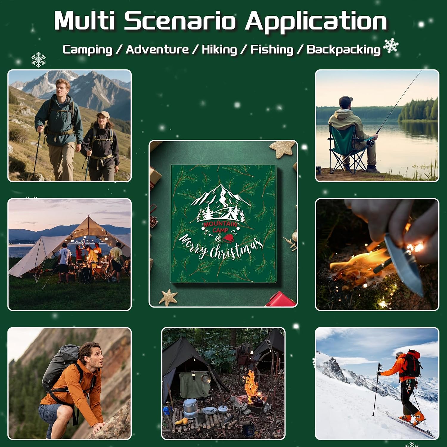 Survival Kit Advent Calendar - 24 Days Christmas Countdown Calendar Emergency Survival Gears Gift for Men Teen Adult