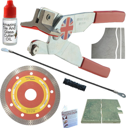 Ceramic Tile Cutter – Kit - Cut Curves, Notches, Corners and Plunge Cut Square Outlets with 4 1/2” Diamond Blade For