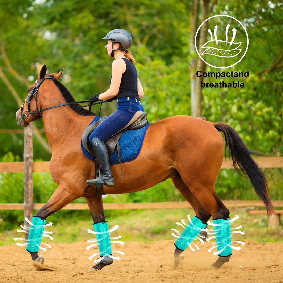 Horse Fly Boots, Breathable Mesh Protection Set of 4, Comfortable Horse Leggings, Breathable Mesh Design, Equine