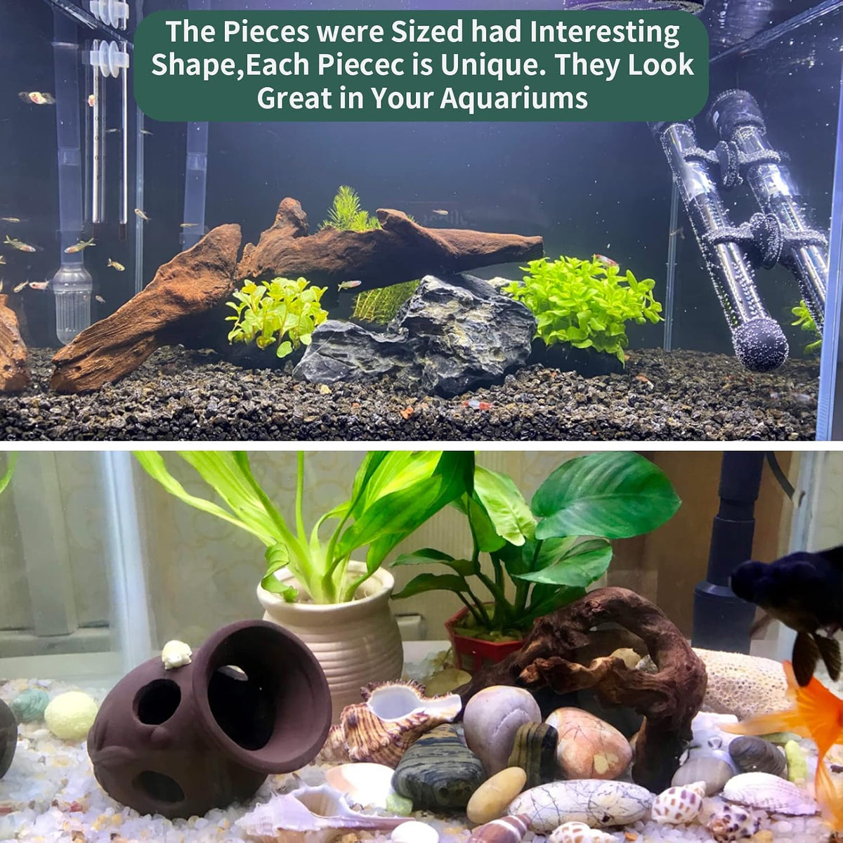 5 Pcs Driftwood Branches 5.5"-8.6" Aquarium Wood Decoration