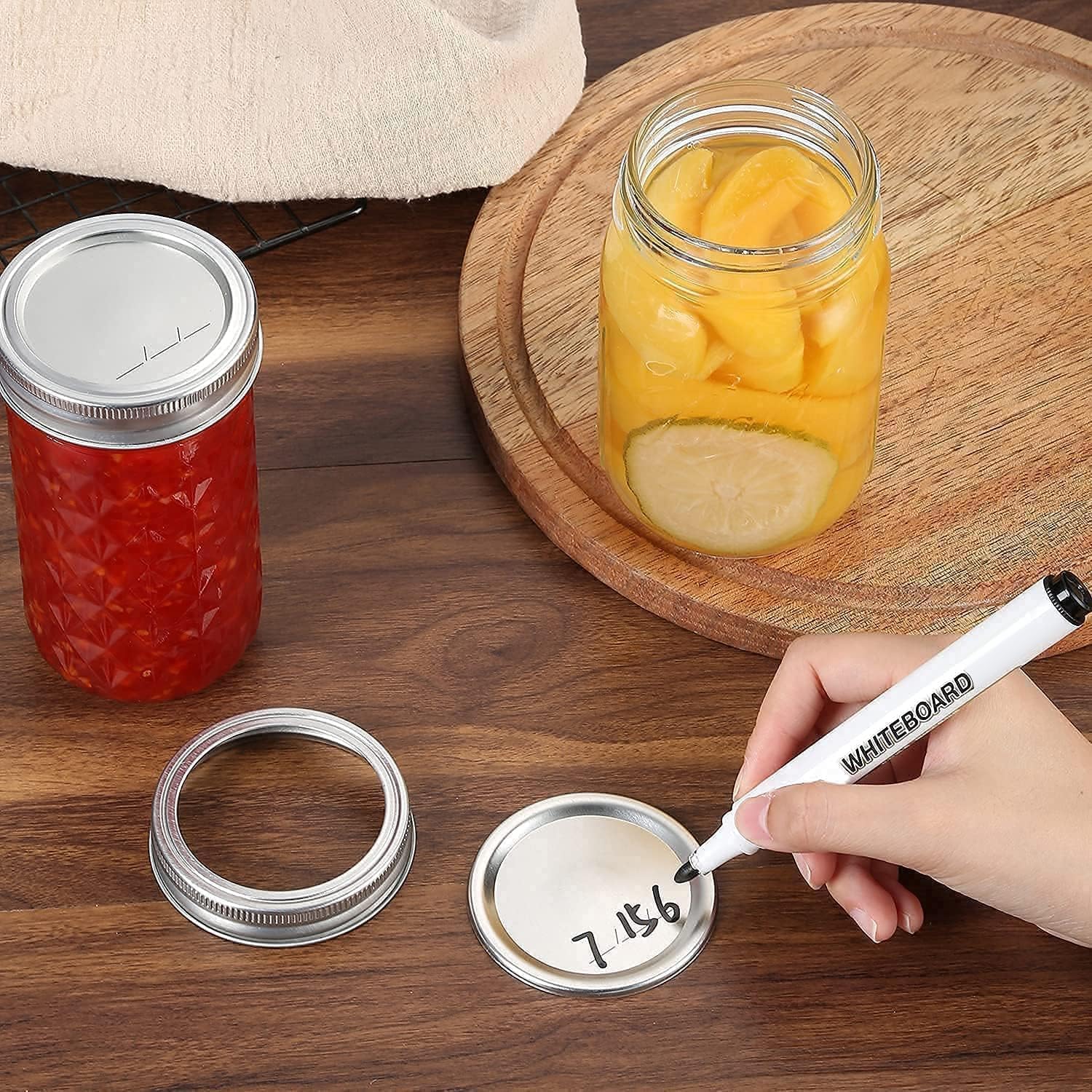 100Pcs/50 sets Canning Lids and Rings Wide mouth, Premium Mason Jar Lids with Rings/Bands for Ball, Kerr Jars - Food