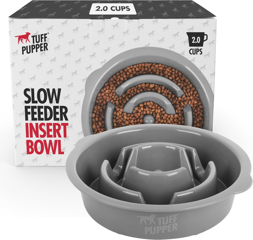 Slow Feeder Insert Bowl | Puzzle Maze Slows Down Eating | Elevated Feeder Tray Bowls | Standalone Dog Bowl | Pet