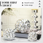 Wenqik Silver 3 Pcs Knot Decor Chain Link Living Room Decor, 3 Sizes