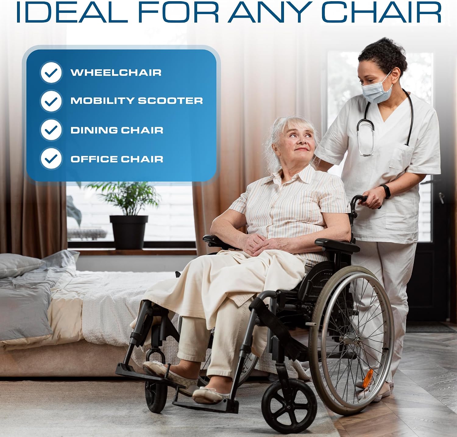 Gel Extreme Wheelchair Seat Cushion, Coccyx, Sciatica & Tailbone Pain Relief, Ideal for Office, Kitchen Wheelchairs