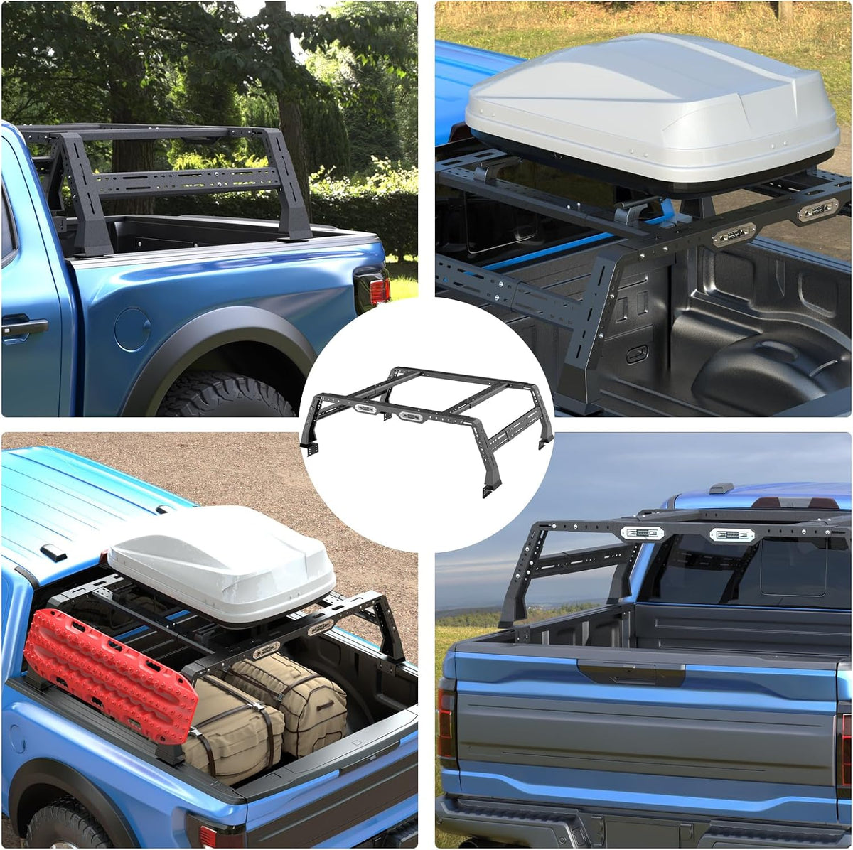 Extendable Truck Bed Cargo Rack, Overland Bed Rack Cargo Carrier Bracket For F-150/F-250/F-350, Ranger, Raptor, Silverado & Serria, Colorado & Canyon, Ram 1500/2500/3500, Tacoma, Frontier, Gladiator
