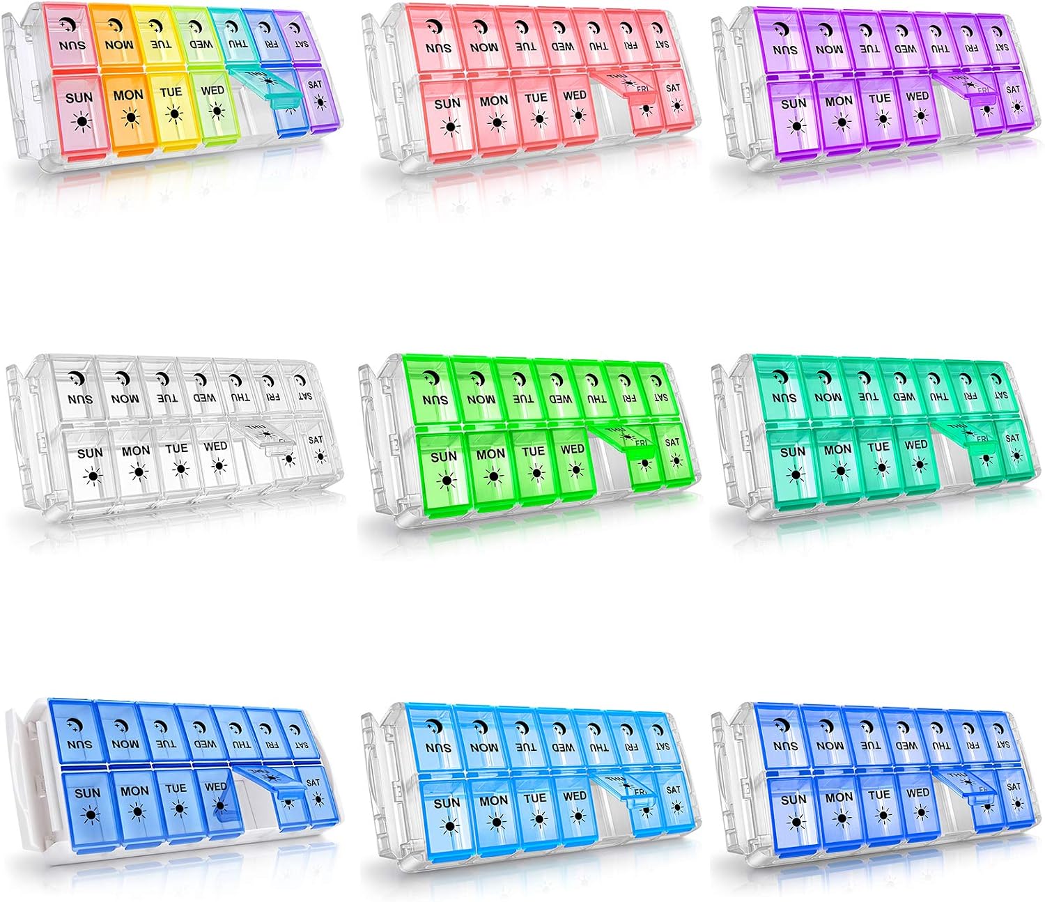 Weekly Pill Organizer 7 Day 2 Times a Day Extra Large, Quick Fill 2022 Fullicon AM PM XL Daily Pill Cases Pill Box