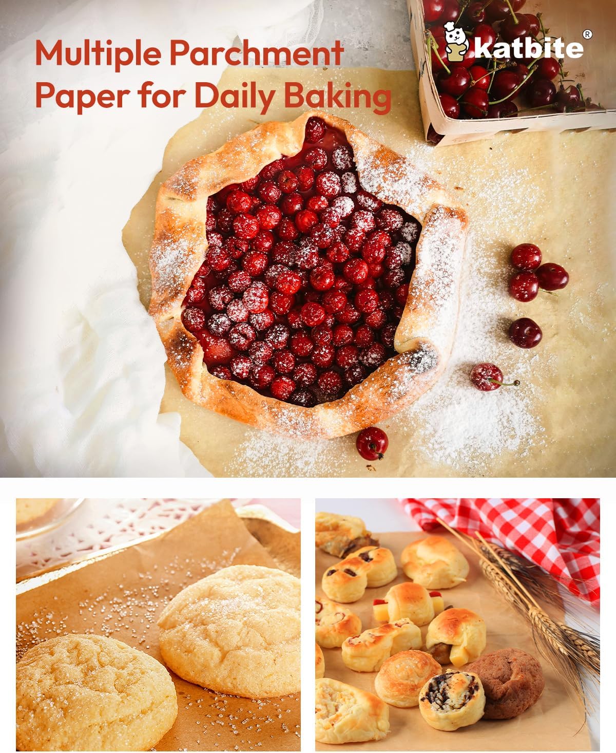 16x24 Inch Parchment Paper Sheets, 100Pcs Non-Stick Precut Baking Parchment, Unbleached Parchment Paper for Baking