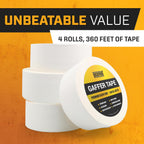 White Gaffer Tape 4 Pack - 2 Inch x 30 Yards Pro Matte Gaff Tape