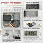 Heschen 12V DC/AC Digital Timer Relay 16A SPST with Clear Shield Cover