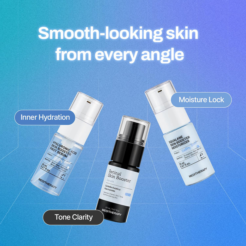 Gentle Boost Kit – Korean Skin Care Set with Retinal & Hyaluronic Acid Serum & Squalane Moisturizer, Anti-Aging &