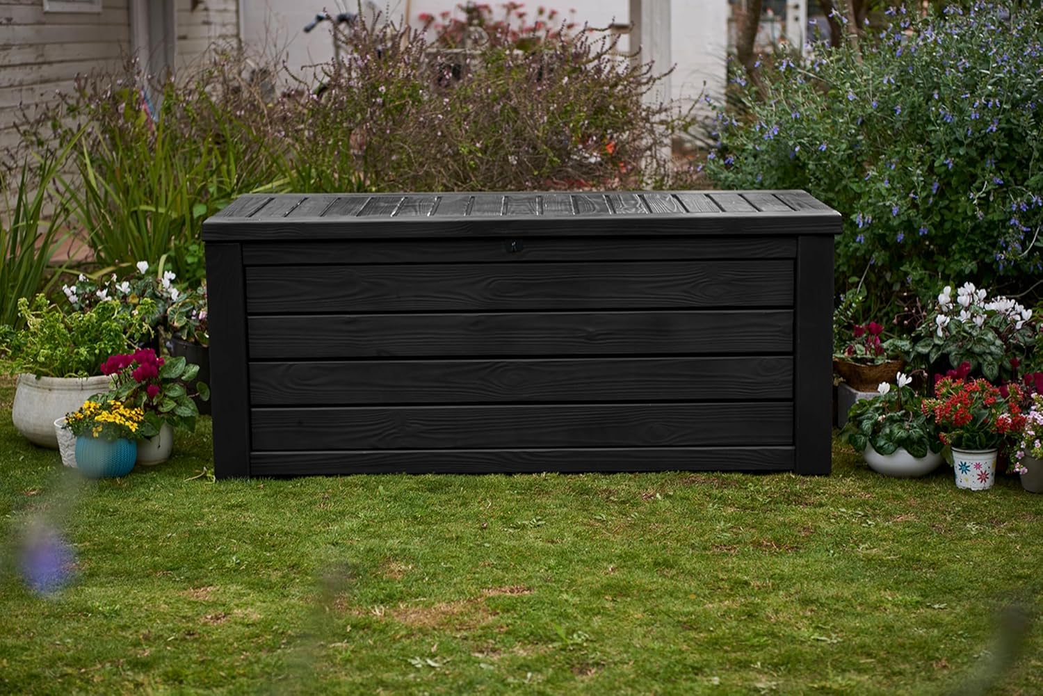 Westwood 150 Gal Outdoor Storage Box for Patio and Pool Accessories | Grey, Resin, Large, Weatherproof, Lockable