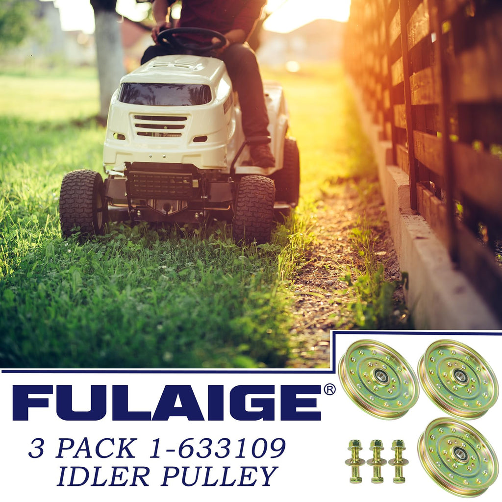FULAIGE 3 Pack 1-633109 Idler Pulley for eXmark 60" eXmark Lazer Z 60" Deck