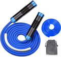 Weighted Jump Rope for Workout Fitness(1LB), Tangle-Free Ball Bearing Rapid Speed Skipping Rope for MMA Boxing