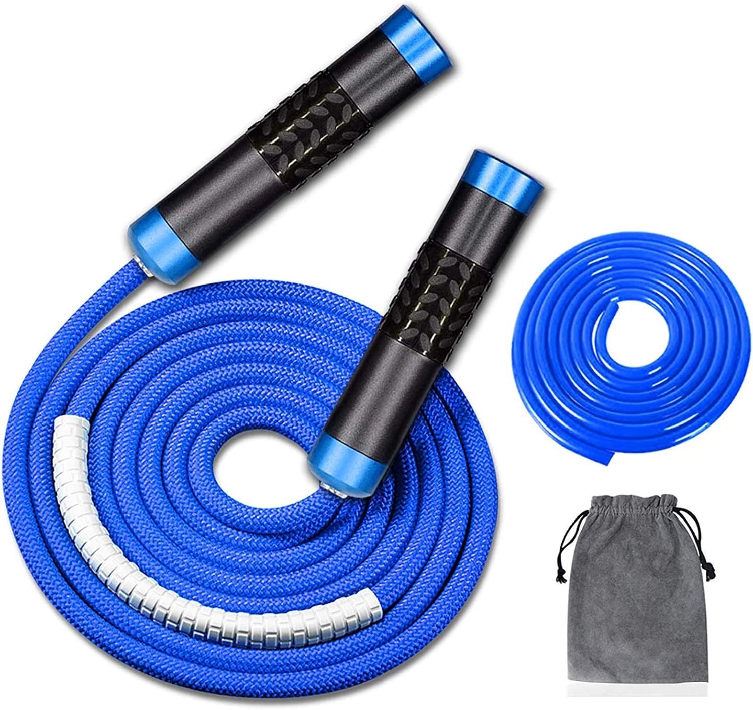 Weighted Jump Rope for Workout Fitness(1LB), Tangle-Free Ball Bearing Rapid Speed Skipping Rope for MMA Boxing