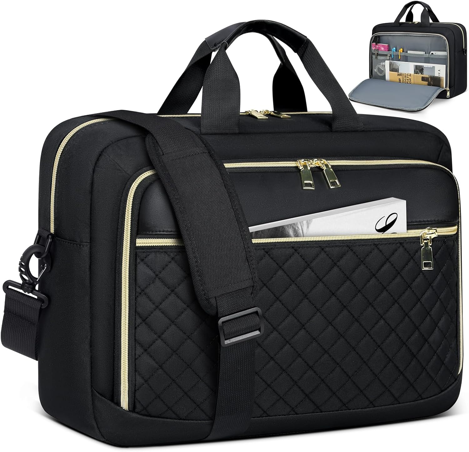 Laptop Bag 17.3 Inch Laptop Briefcase for Women Men Waterproof Shoulder Messenger Bag Large Computer Bag for Business