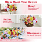 Artificial Flower Box, 38PCS Silk Floral Stems, Multi Color