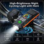 Bike Lights with Horn Remote Control, Digital Display Bicycle Headlight