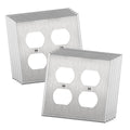 ENERLITES Duplex Receptacle Outlet Metal Wall Plate, 2-Gang Silver 10 Pack