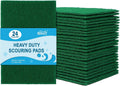Heavy Duty Scouring Pads, 24 Pack Green Scrub Pads for Cleaning