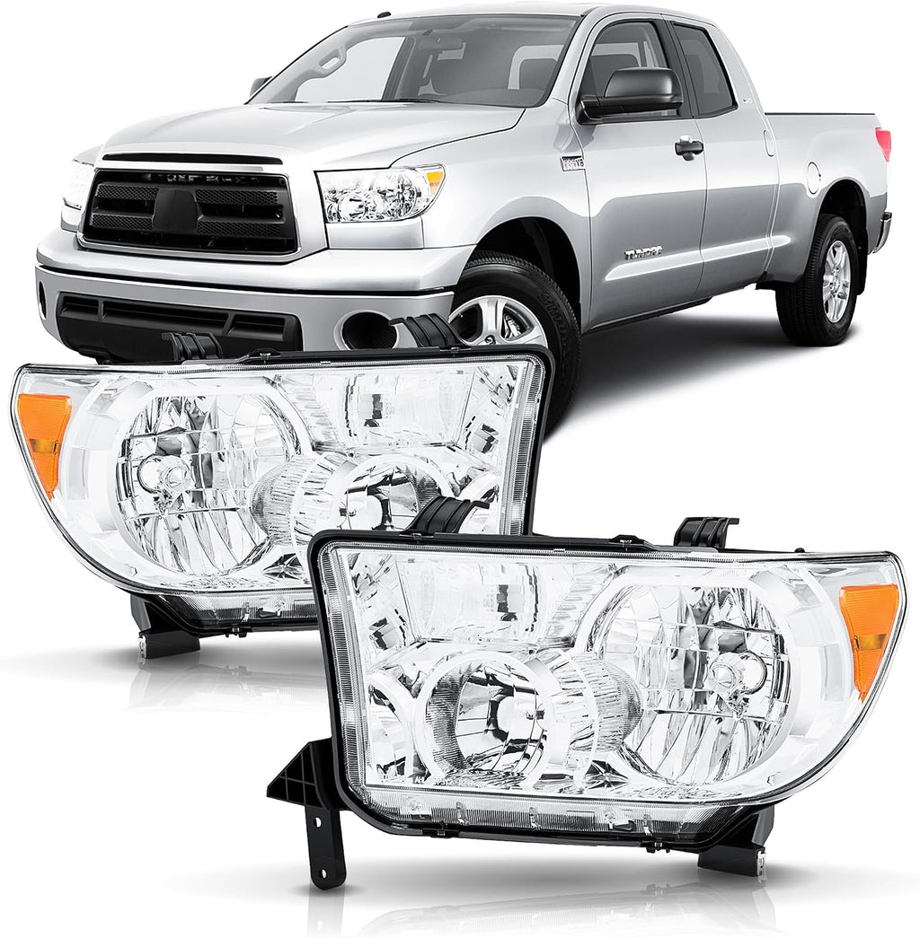 Headlight Assembly Pair for 2007-2013 Toyota Tundra with Level Adjuster