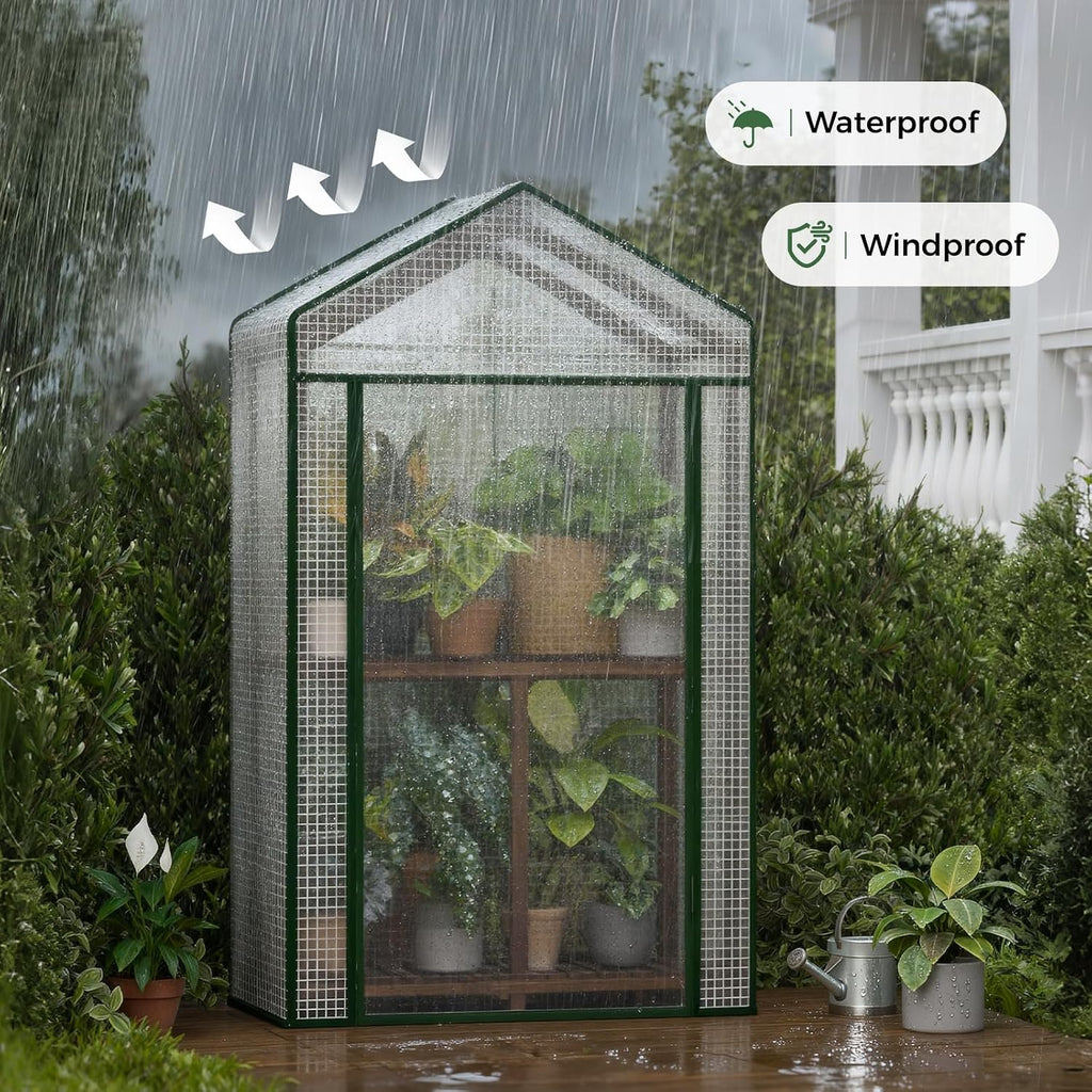 Mini Greenhouse Indoor Small Portable 2-Tier Green House for Seed Starting Plant Grow Warmer and Home Gardening Display
