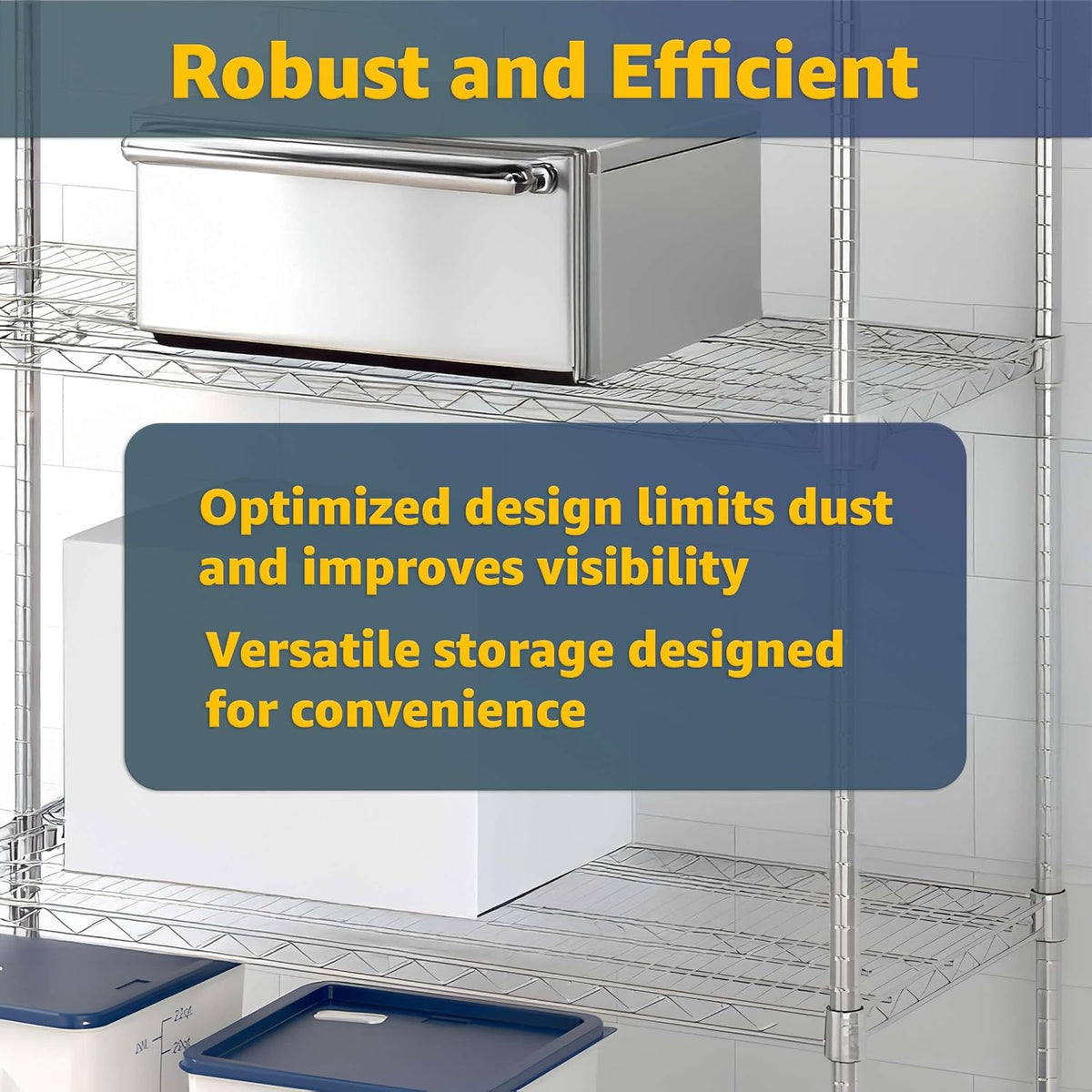 (2-Pack) 12" x 48" Chrome Wire Shelf for Shelving Units, Replacement Shelves for Wire Rack, NSF