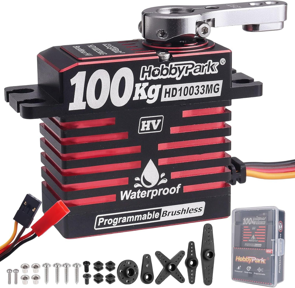 Waterproof 1380oz-in 100KG Servo 16.8V HV Servo High Torque Servo Brushless Motor Full Metal Gear RC Servo
