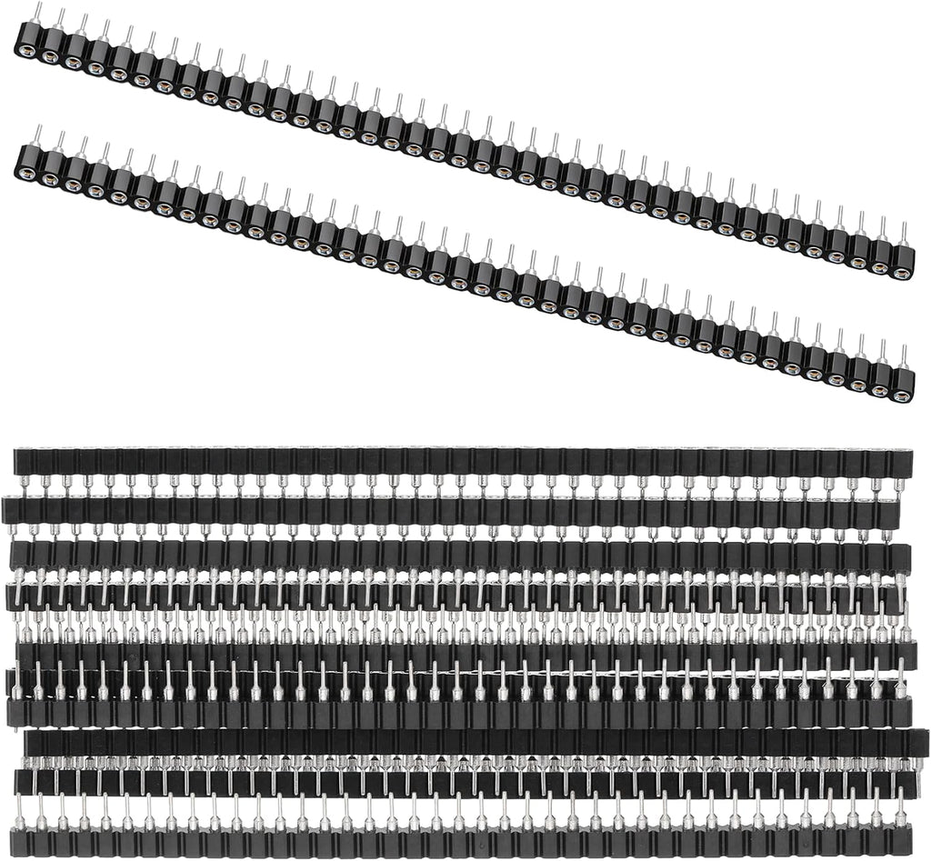 10pcs 1x40P Single Row Round Headers Machine Pin Female 0.1" 2.54mm 40 Pin Breakable PCB Breadboard Socket Connector