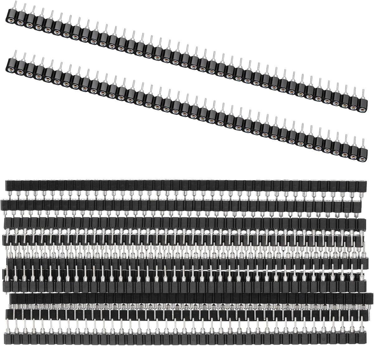 10pcs 1x40P Single Row Round Headers Machine Pin Female 0.1" 2.54mm 40 Pin Breakable PCB Breadboard Socket Connector