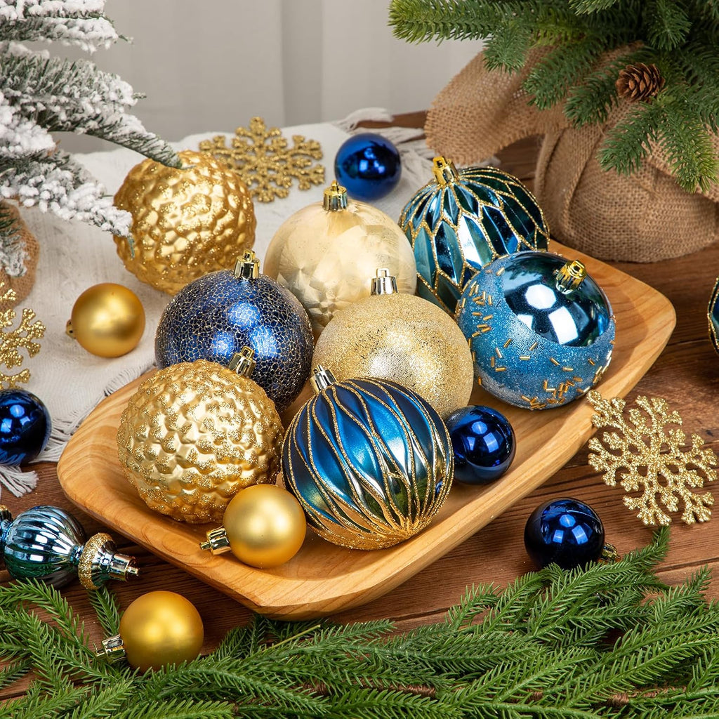 92ct Christmas Tree Decoration Set Christmas Ball Ornaments with Srtings Shatterproof Christmas Baubles for Christmas