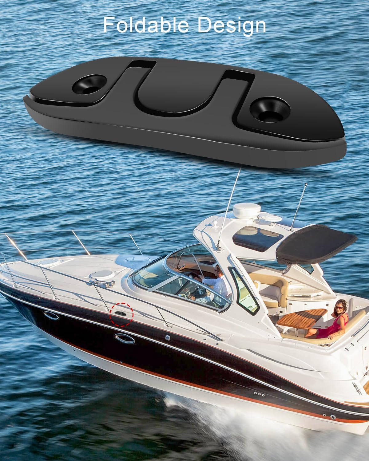 2pcs Flip-up Boat Cleat 4-1/2" or 6", 316 Stainless Steel for Pontoon Yacht