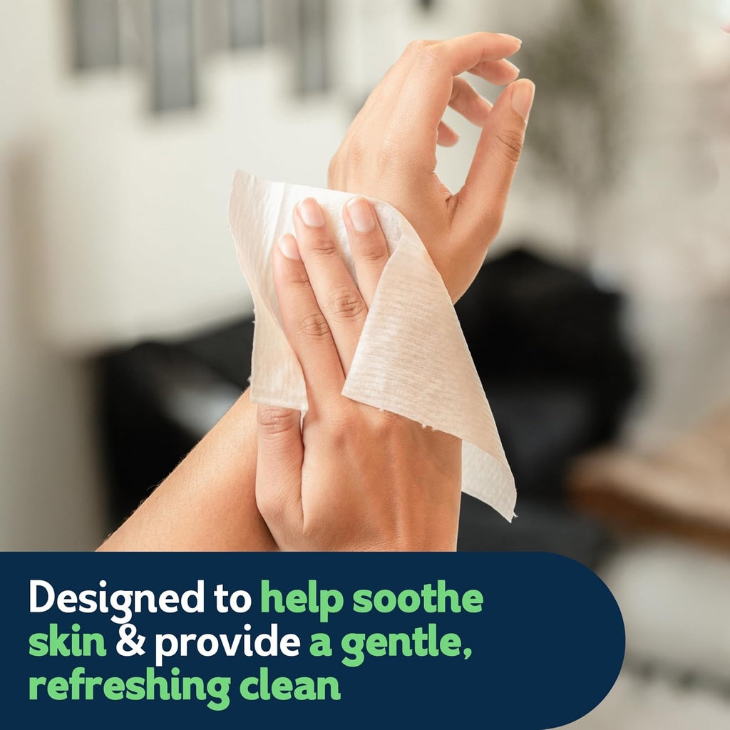 GentlePlus Flushable Wet Wipes with Aloe & Vitamin E, 4 Flip-Top Packs, 42 Wipes Per Pack (168 Total Wipes)