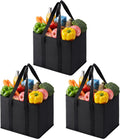 3 Pack Reusable Grocery Shopping Bags Utility Tote w/Sturdy Handles