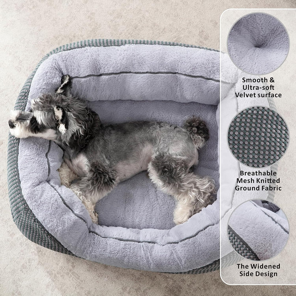 Medium Dog Beds for Medium Dogs Washable, Rectangle Dog Bed Medium Size Dog, Orthopedic Dog Bed, Warming Soft Calming