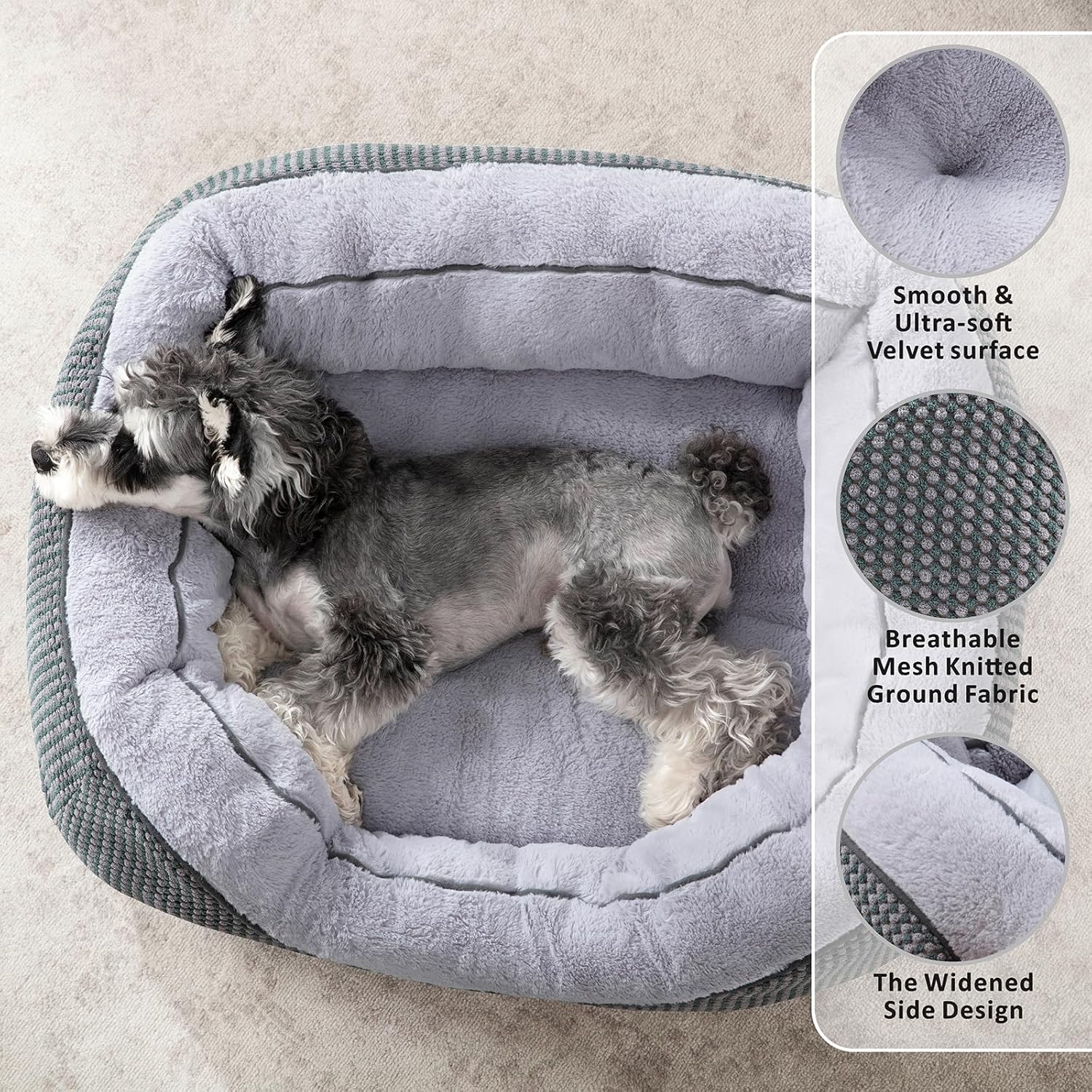 Medium Dog Beds for Medium Dogs Washable, Rectangle Dog Bed Medium Size Dog, Orthopedic Dog Bed, Warming Soft Calming