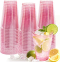 50 Pack 12 oz Pink Disposable Plastic Cups Cocktail Glasses