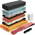 Knife Sharpening Stone Set, Professional Whetstone 4 Side Grit 400/1000 3000/8000, Whetstone Knife Sharpener Stone