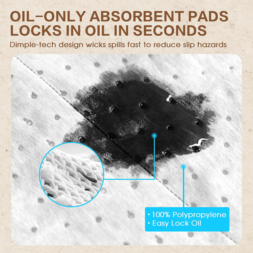 Oil Absorbent Pads Roll, 6 oz Oil-Only Absorbent Mat 15" x 50'