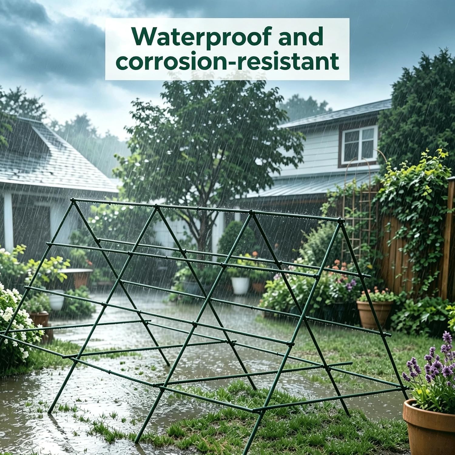 26 PCS 57" Garden Support Stakes Plastic Coated Deformable Climbing Plant Trellis Plant Climbing Frame for Tomato