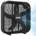 20-Inch Portable Box Fan with 3-Speed Control - Black