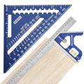 Aluminum Alloy Carpenter Square and Zinc-Alloy Square Ruler Set | 12" Combination Square with Stainless Steel Rule
