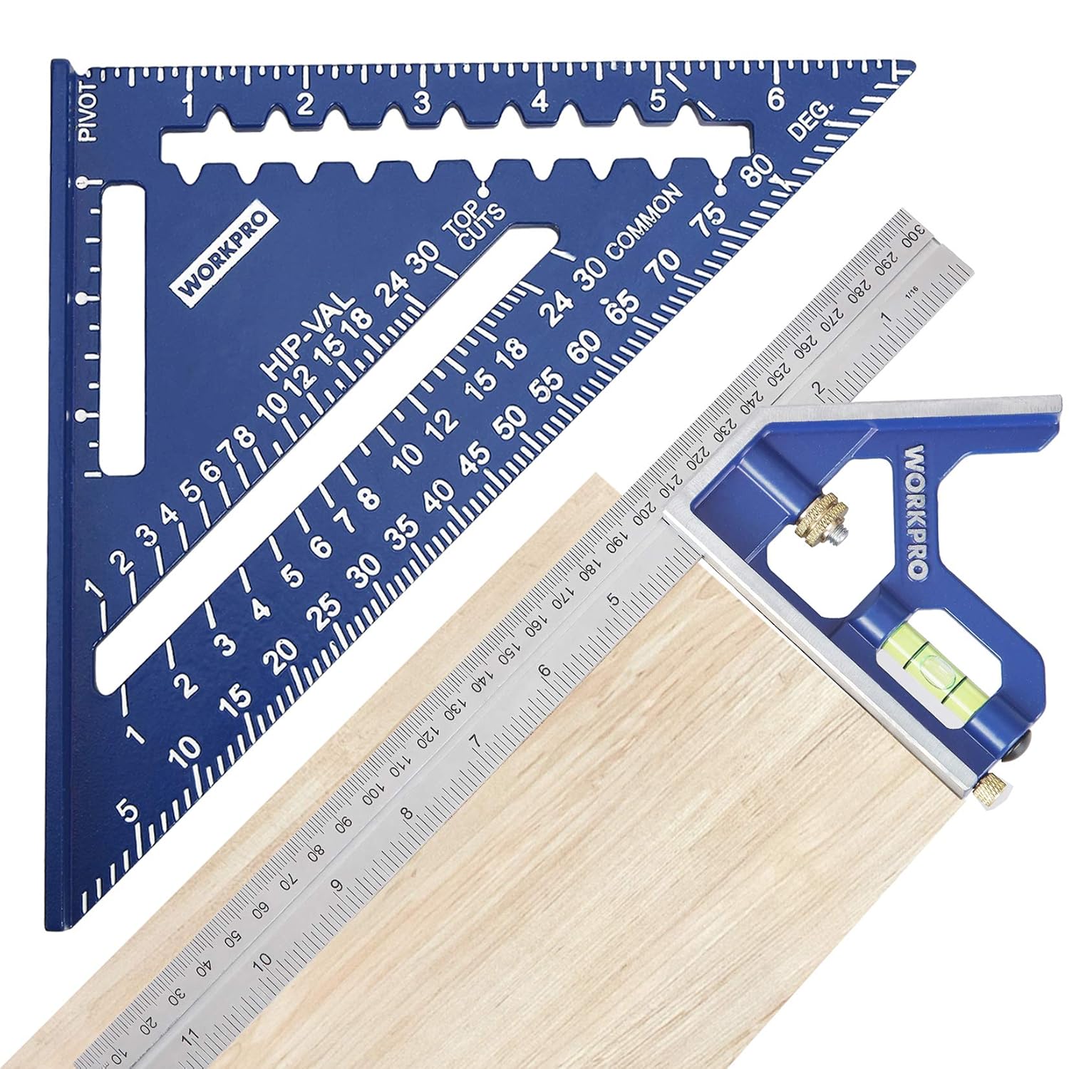 Aluminum Alloy Carpenter Square and Zinc-Alloy Square Ruler Set | 12" Combination Square with Stainless Steel Rule