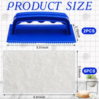 8 Pcs Handled Bath Scrubber Sponge Scrub Pad with Handle Cleaning