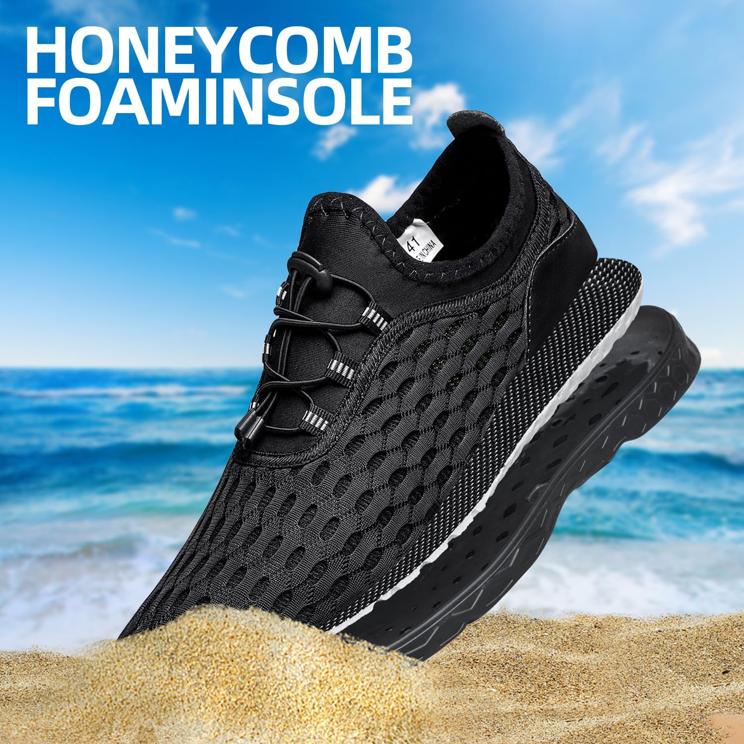 Men's Water Shoes Quick Dry for Beach Swim Pool Fishing | Adult Breathable Summer Walk Aqua Sandals for River